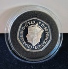 The Coronation Of King Charles Iii 925ag Silver Proof  2023 50p Coin Coa Rm Box