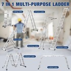 12 5ft 7-in-1 Heavy Duty Aluminium Scaffold Ladder  330lbs Capacity