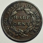 1828 Classic Head Half Cent  13 Stars     Ch  Vf  Condition  Original Surfaces     