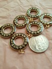  Lotof6   Designer  Button Zipper Pull 25mm  Lv Charm  Gold   Tone 
