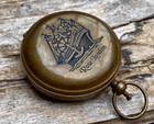 Solid Brass Finished Stylish Gift Pocket Compass Vintage Style Working Designer