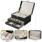 3 Layers Jewelry Box Organizer Large Capacity Ring Earring Necklace Storage Case