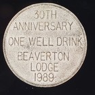 One Well Drink Token Bpoe Elks Beaverton Oregon Lodge  1989 30th Anniversary