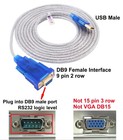 Dtech 3 Feet Usb To Serial Female Adapter Cable Db9 3ft Rs233 Cable  Blue