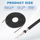 33 Feet Bulk Xlr Microphone Cable  Spiral Copper Wrapped Shielding  Black