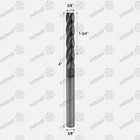 5pcs 4 Flute Solid Carbide 3 8  X 1-3 4  X 4  Long End Mill - Altin Coated
