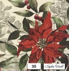  35  Two Paper Luncheon Decoupage Art Craft Napkins Christmas Poinsettia Flower