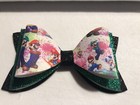 Super Mario Bros Hair Bow  Black  Green And White  4 5  X 2 5   Homemade
