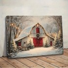 Retro Farmhouse Barn Door Canvas Art Framed Country Wall Decor Christmas Gift