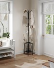 Freestanding Coat Rack With Umbrella Holder  12 Hooks For Entryway  Hallway