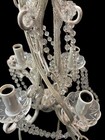 Chandelier Crystal Shabby Chic White Wrought Iron Pendant W  4 Lights