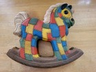 3 -vtg Patchwork Quilt Rocking Horse Wall Hanging Decor Nursery Baby Kids Room