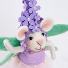 Primitives By Kathy Felt Flower Mouse Critter Figurine Gift Spring Easter Fairy