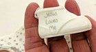 Vtg White Bisque Precious Moments Baby Girl Bootie Picture Photo Frame