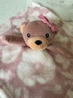 Lila   Jack Bear Pink White Floral Baby Blanket Security Lovey Euc