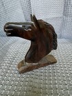Vintage Handmade Hand Carved Horse Head Figurine Statue