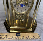 Vtg Dunhaven Germany Brass Quartz Moon Phase Chime Anniversary Mantle Clock Mcm