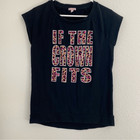 Juicy Couture If The Crown Fits Animal Print Graphic Tee Black Top-small