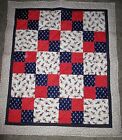 Baby Boy Construction Trucks Cones Baby Crib Quilt Handmade 48 X 40 Blanket Navy