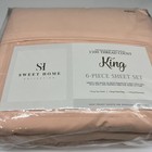 Sweet Home Collection 1500 Peach Count Microfiber 6 Piece Sheet Set King New