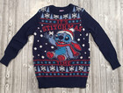 Stitch Holiday Sweater Kids Blue Disney Christmas Shirt Child X-small  4-5 