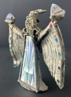 Vtg Greg Neeley Signed Pewter Wizard W Prism Rhinestones   Pyramids Figurine