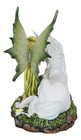 Green Earth Gaia Fairy With Rare Floral White Unicorn Statue Decor Figurine 7 l