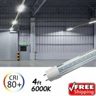 Led G13 4ft 4 Foot T8 Tube Light Bulbs 22w 6500k Clear Or Milky Lens 10-100 Pack