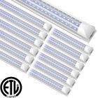 T8 Led Tube Lights 4ft 60w 8ft 120w D-shaped Garage Led Shop Lights Fixtures