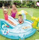Intex 57165ep Gator Outdoor Inflatable Kiddie Pool Water Play Center With Slide