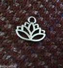 Lotus Flower Antiqued Silver Alloy Charm Bookmark Bracelet Scrapbooking 3 4