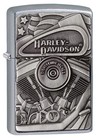 Street Chrome Pocket Lighter With Harley Flag Emblem - Unique Gift For Collector