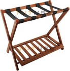 Wooden Luggage Rack For Guest Room-foldable Suitcase Stand With 5 Nylon Straps