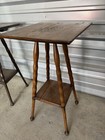     rare 1940 Wwii Era Antique Victorian Turned Spoil Leg Square Parlor Table 29   