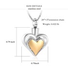 Small Heart Cremation Urn Necklace For Ashes Memorial Pendant Keepsake Jewelry