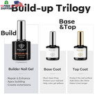 Modelones Builder Nail Gel With Gel Top Coat  3pcs Clear Builder Nail Kit For Th