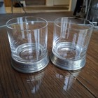 2 Match Pewter Double Old Fashioned Glasses 3 6  14 Oz Very Nice