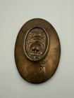 Antique Vintage Brass Bronze Woman Figural 2 Sided Cheeky Dish