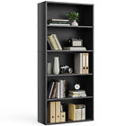 5 6tier Bookshelf Adjustable Bookcase Wood Open Magazine Organizer Storage Shelf