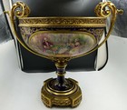 Magnificent French Louis Xvi Sevres Blue Porcelain Dore Bronze Huge Centerpiece