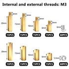 640pcs M3 Brass And Nylon Motherboard Standoffs Kit  Male Female Hex Spacer S