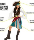 Girls Pirate Captain Costume Kids Caribbean Buccaneer Dress   Hat 4 - 14 Yrs