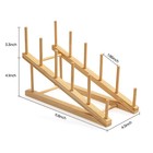 Hblife Bamboo Wooden Dish Drying Rack  1 Pcs 5 Slots 1pcs