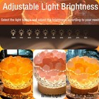 Crystal Glass Himalayan Salt Lamp With Led Light  Wooden Base  10 Brightness    