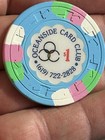 Vintage  1 Oceanside Card Club Casino Gaming Chip