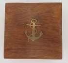 Collectible Vintage Hand-crafted Brass Maritime Nautical Compass In Wooden Box