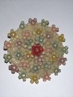 Vintage Plastic Celluloid Flower Round Brooch Pin Made In Japan