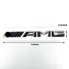 3d Amg Silver Badge Logo Back Trunk Decal Vehicle Emblem For Race Sports Car