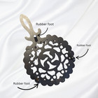 Vintage Cast Iron Trivet  104 Ornate Black Swirl Design Kitchen Decor 6 Inch