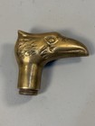 Vintage Solid Brass Eagle Head Walking Cane Topper Stick Handle Heavy 496g